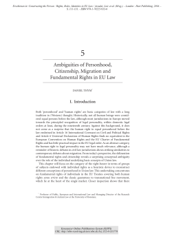 Ambiguities of Personhood, Citizenship, Migration