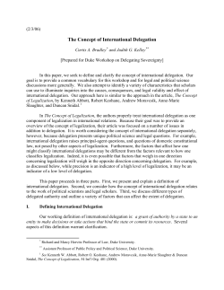 The Concept of International Delegation
