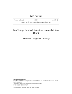 Ten Things Political Scientists Know that You Don`t