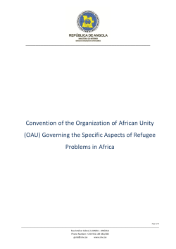 Convention of the Organization of African Unity (OAU) Governing the