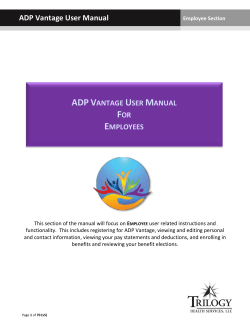 ADP Vantage User Manual - Trilogy Health Services