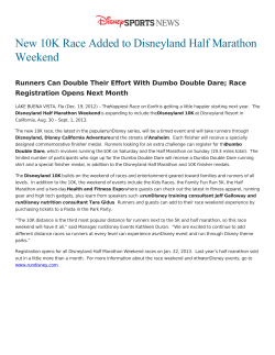 New 10K Race Added to Disneyland Half Marathon Weekend