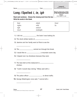 Long i Spelled i, ie, igh