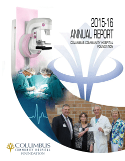 Foundation Annual Report - Columbus Community Hospital