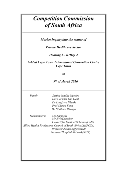 Health Market Inquiry 09 March 2016 Final