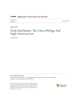 Torah And Murder: The Cities of Refuge And Anglo
