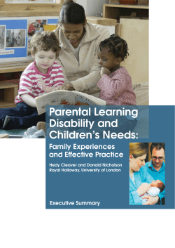 Parental Learning Disability and Children`s Needs