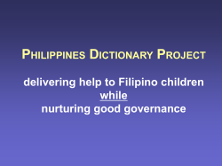 Philippines Dictionary Project: helping underprivileged Filipino