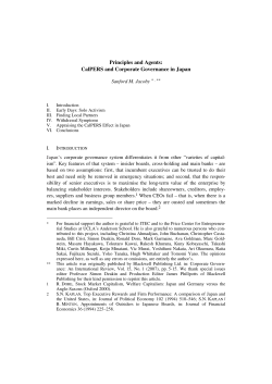 Principles and Agents: CalPERS and Corporate Governance in Japan