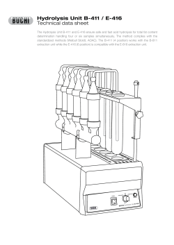 Hydrolysis Unit B-411 / E-416 Technical data sheet