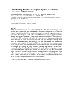 Understanding the innovation impact of public procurement
