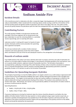 Sodium Amide Fire