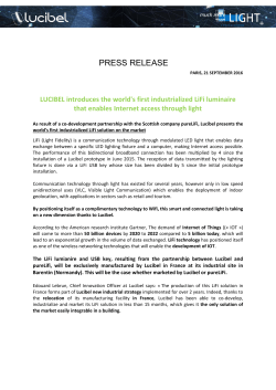 LUCIBEL introduces the world`s first industrialized LiFi luminaire that