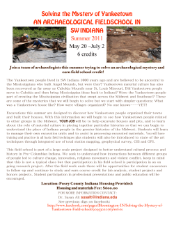 An Archaeological Fieldschool in SW Indiana Summer 2011