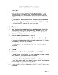 STAFF INTEREST GROUPS GUIDELINES 1. Introduction