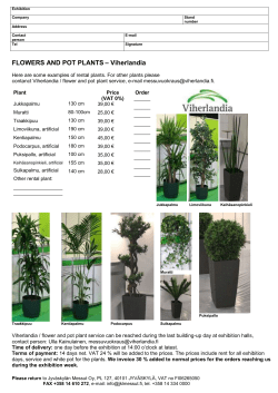 FLOWERS AND POT PLANTS &ndash; Viherlandia
