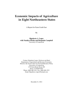 Economic Impacts of Agriculture in Eight Northeastern States
