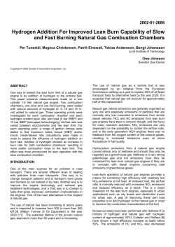Hydrogen Addition For Improved Lean Burn Capability of Slow and
