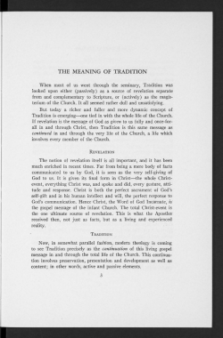 the meaning of tradition - Open Access Journals at BC