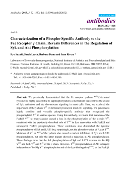 Characterization of a Phospho-Specific Antibody to the Fc