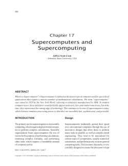 Supercomputers and Supercomputing