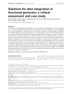 Solutions for data integration in functional