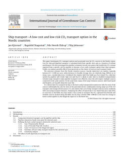 Ship transport&mdash;A low cost and low risk CO2 transport