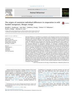 Sanderson et al 2015 - Banded Mongoose Research Project