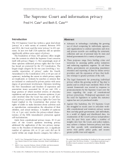 The Supreme Court and information privacy