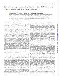 Locomotor training improves reciprocal and nonreciprocal inhibitory