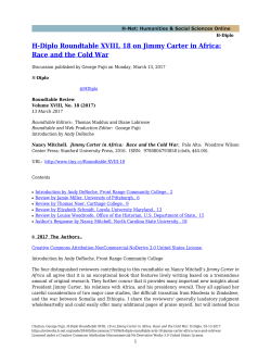 H-Diplo Roundtable XVIII, 18 on Jimmy Carter in Africa - H-Net
