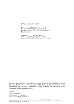 Environmental Risk Limits for several phosphate esters, with