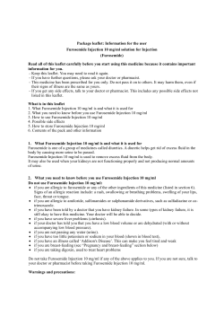 Package leaflet: Information for the user Furosemide Injection 10 mg