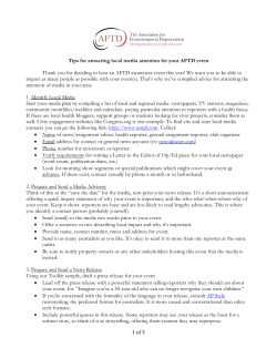 1 of 3 Tips for attracting local media attention for your AFTD event