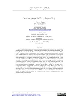 Interest groups in EU policy