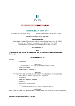 explosives act 15 of 2003 - South African Police Service