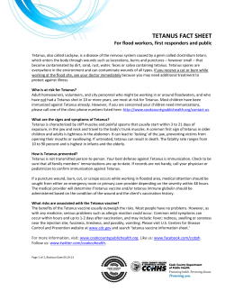 tetanus fact sheet - Cook County Department of Public Health