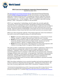 IFRS 9 Loan Loss Accounting for Cooperative Financial Institutions
