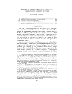 black club women and child welfare: lessons for modern reform