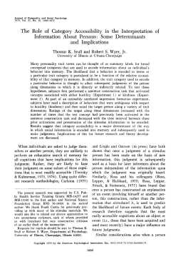 The Role of Category Accessibility in the