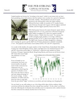 1 | Page Capital markets are known for &ldquo;reverting to the mean