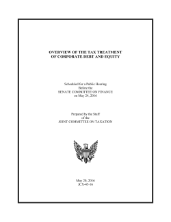 overview of the tax treatment of corporate debt and equity
