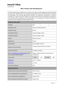 MSc in Physics with Nanophotonics