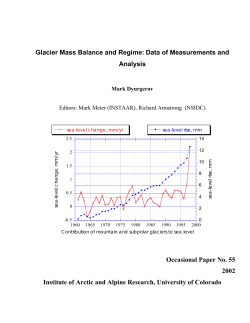 Glacier Mass Balance and Regime: Data of
