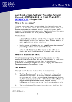 Aon Risk Services Australia v Australian National University (2009