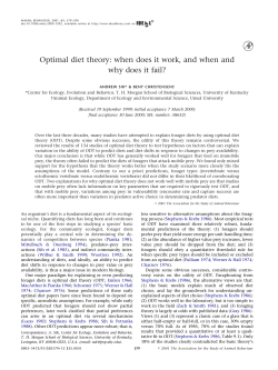 Optimal diet theory - Academic Home Page
