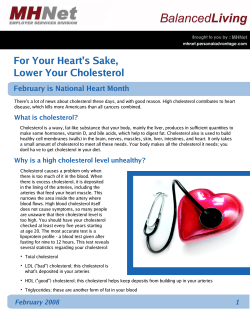 For Your Heart`s Sake, Lower Your Cholesterol