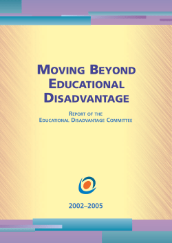 Moving Beyond Educational Disadvantage Report of the