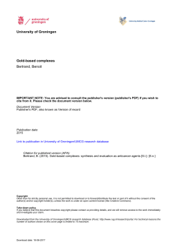 University of Groningen Gold-based complexes Bertrand, Benoit