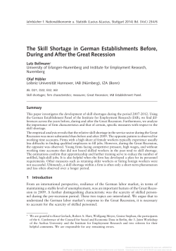 The Skill Shortage in German Establishments Before, During and